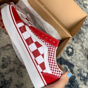 RED Checkered Old Skool Vans